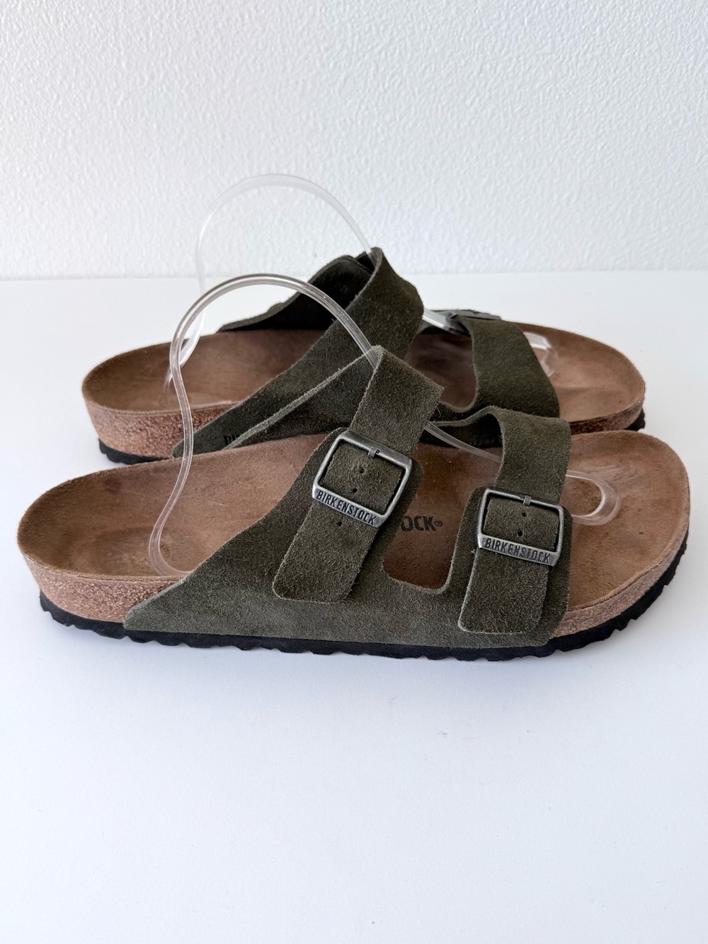 Birkenstock Arizona Suede Leather Sandals Olive Green EU 46 US Men 13 Regular